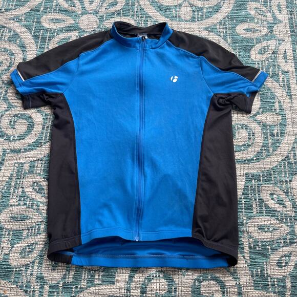 Bontrager Circuit Men's Cycling Jersey Black Blue Short Sleeve Full Zip - Size M - Picture 2 of 7